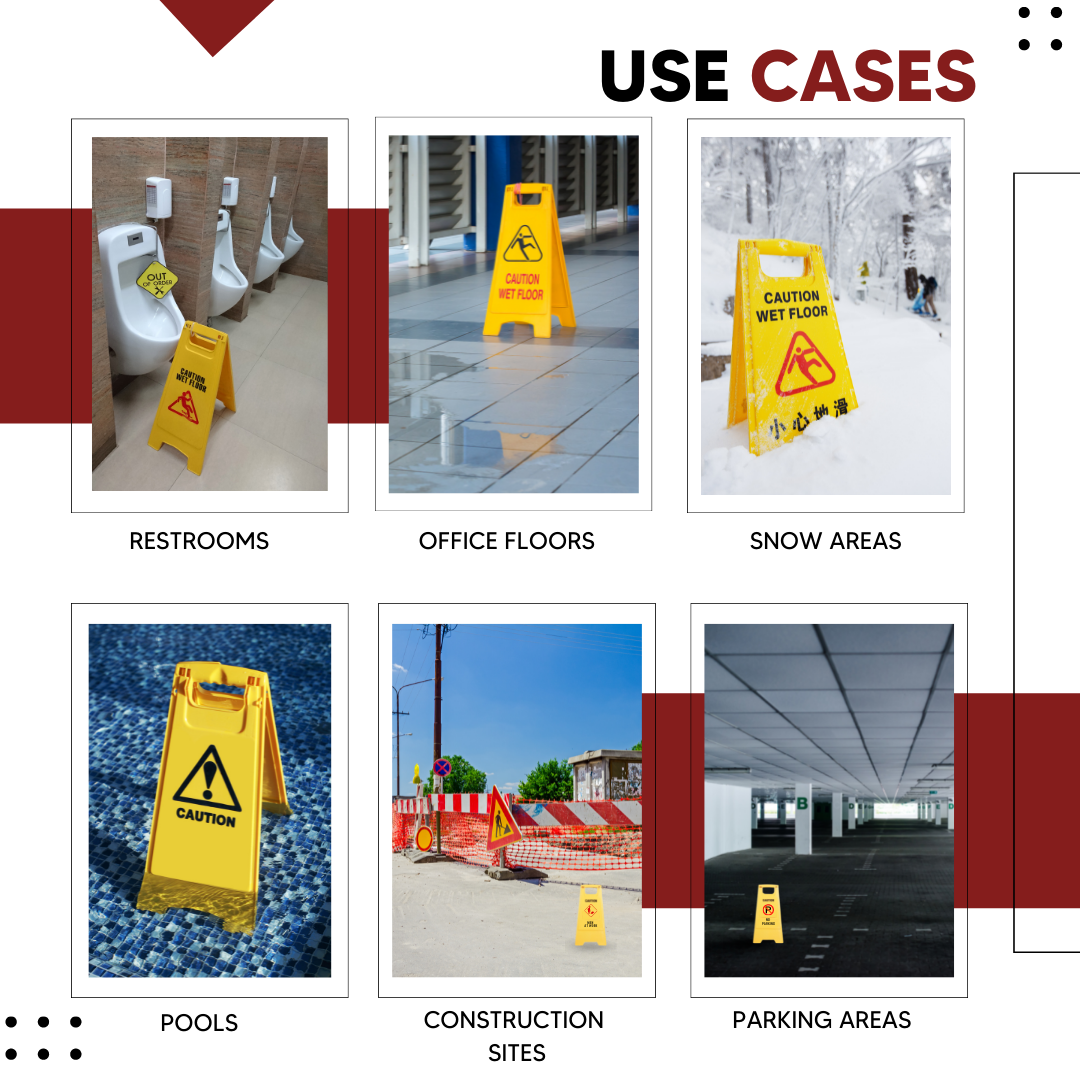 PP Material Caution No Parking Sign Board-UV Resistant,Two Side Floor Sign Board,Size - 62 X 30 cm Kunplast