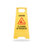Caution-Cleaning In Progress Sign Board, PP Material, UV Resistant, Two Side Floor Sign Board (Size 62 X 30 cm) Kunplast