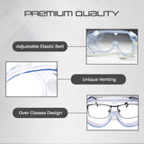 Ratchet Helmet Yellow (Pack of 1) and Chemical Safety Googles Transparent (Pack of 5) Combos Kunplast