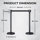 Stainless Steel Black Q Manager with Expandable 3mtr stanchion Kunplast