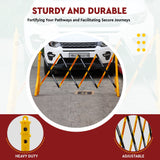 Yellow & Red Expandable Barricade, 8.3 Feet, Adjustable Road Barricade with Reflective Strips Kunplast