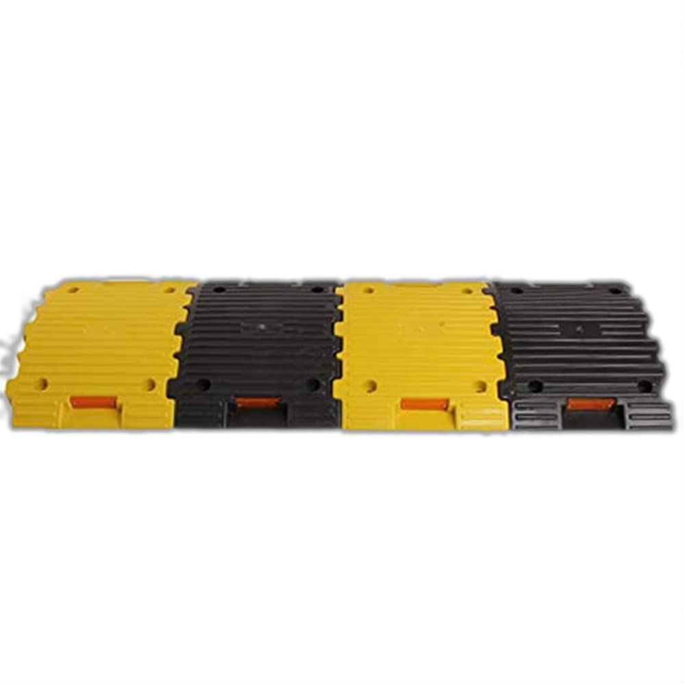 Kunplast Plastic Speed Breaker With Heavy Duty Load Capacity, 50MM, Black and Yellow Speed Hump (2X Yellow - 2X Black) Kunplast