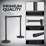 Stainless Steel Black Q Manager with Expandable 3mtr stanchion Kunplast
