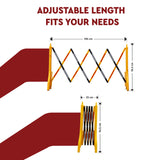 Yellow & Red Expandable Barricade, 8.3 Feet, Adjustable Road Barricade with Reflective Strips Kunplast