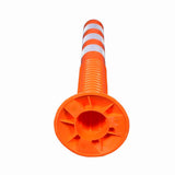 Kunplast Flexible Plastic Spring Post Barrier (Pack of 6) High Grade Polymer Material With 3 White Reflective Tapes Easy To Install Safety T- Top Bollard Barrier Parking Block (Orange) Kunplast