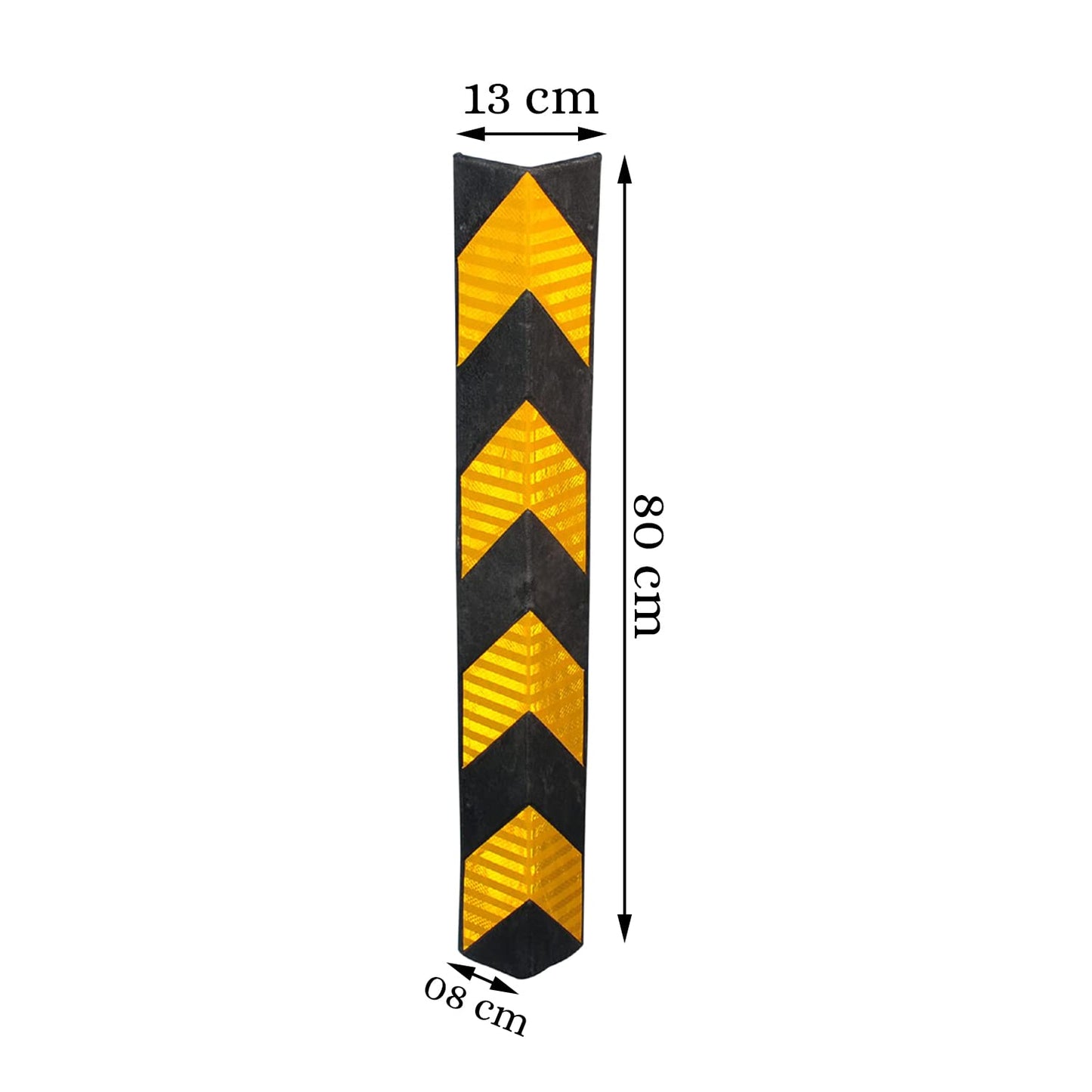 Kunplast 100mm Parking Safety Pillar Guard, Rubber Corner L Shaped Guard with Yellow Reflective Tapes for High Visibility Set of 10 Kunplast