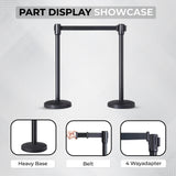 Stainless Steel Black Q Manager with Expandable 3mtr stanchion Kunplast