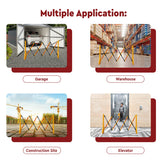 Yellow & Red Expandable Barricade, 8.3 Feet, Adjustable Road Barricade with Reflective Strips Kunplast