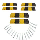 Kunplast High-Performance Plastic Speed Breaker with Load Capacity, 1 Meters, 50mm, Black and Yellow Traffic Control (12 Yellow Sections, 12 Black Sections, Includes Nails) Amazon