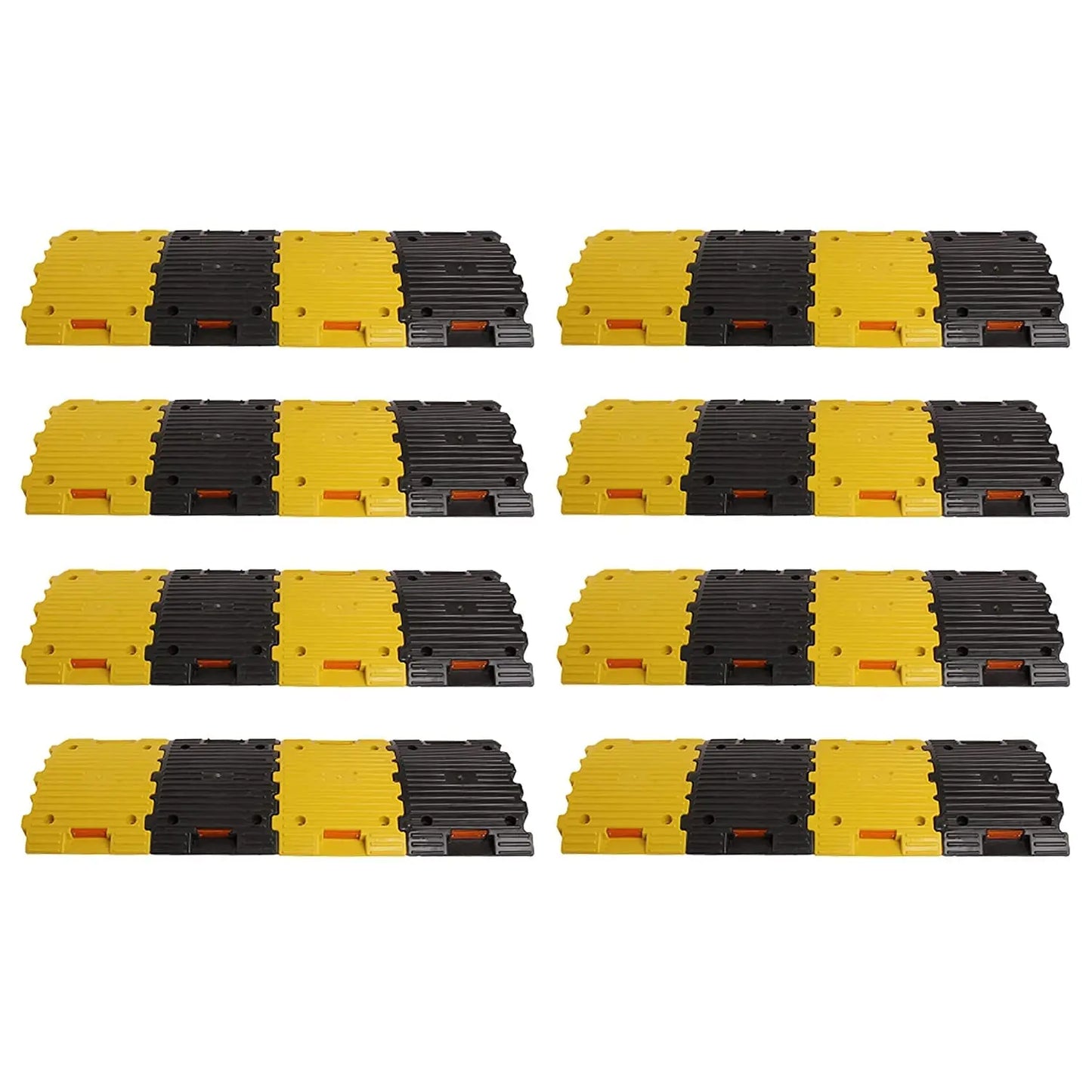 Kunplast Plastic Speed Breaker With Heavy Duty Load Capacity, 6 Mtr, 50MM, Black and Yellow Speed Hump (12X Yellow - 12X Black) Kunplast