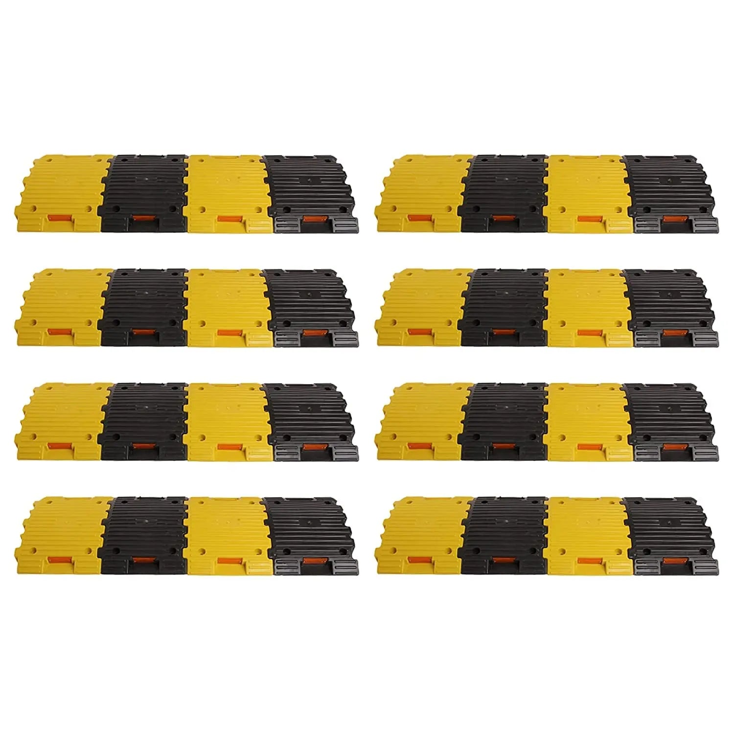Kunplast Plastic Speed Breaker With Heavy Duty Load Capacity, 6 Mtr, 50MM, Black and Yellow Speed Hump (12X Yellow - 12X Black) Kunplast