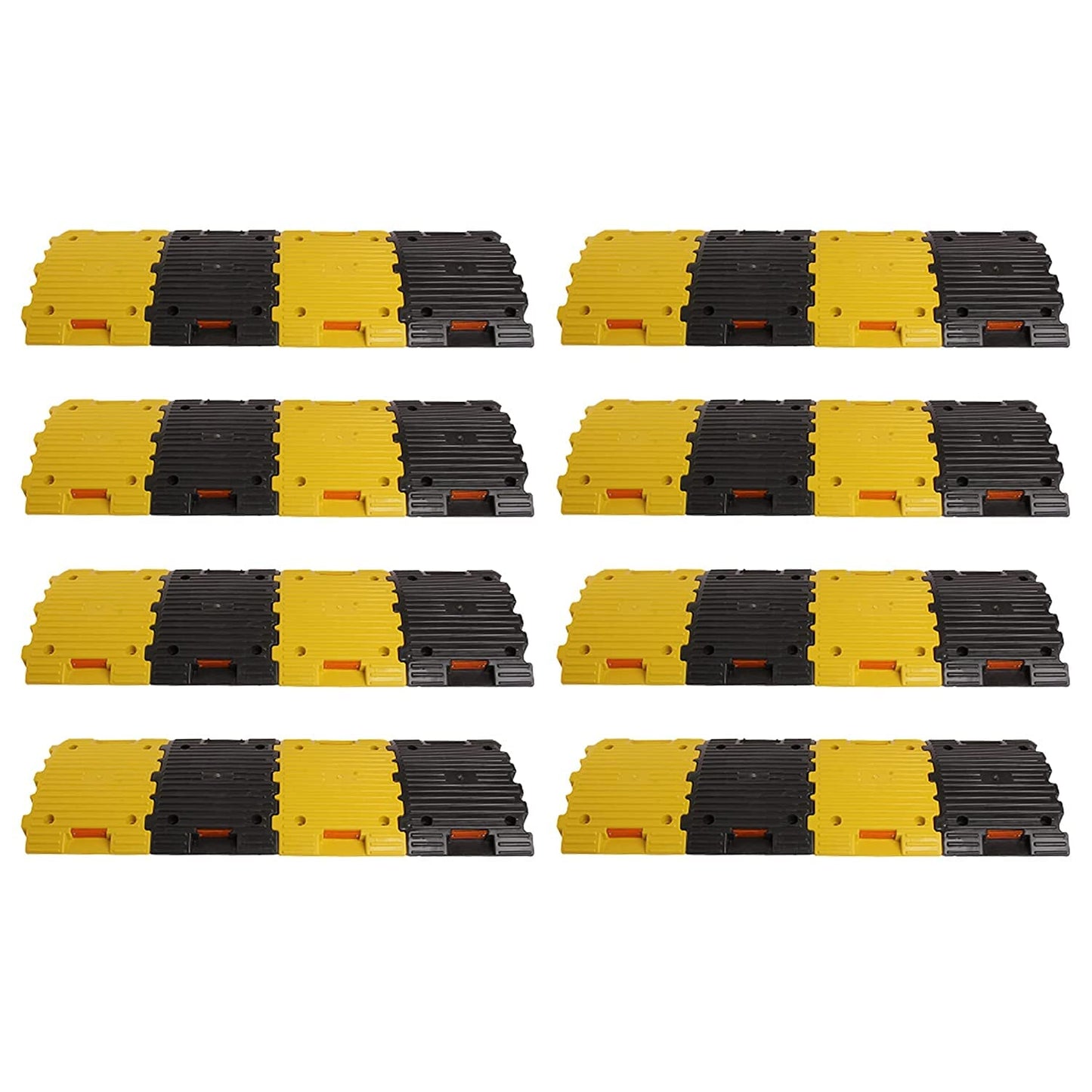 Kunplast Plastic Speed Breaker With Heavy Duty Load Capacity, 10 Mtr, 50MM, Black and Yellow Speed Hump (20X Yellow - 20X Black) Kunplast