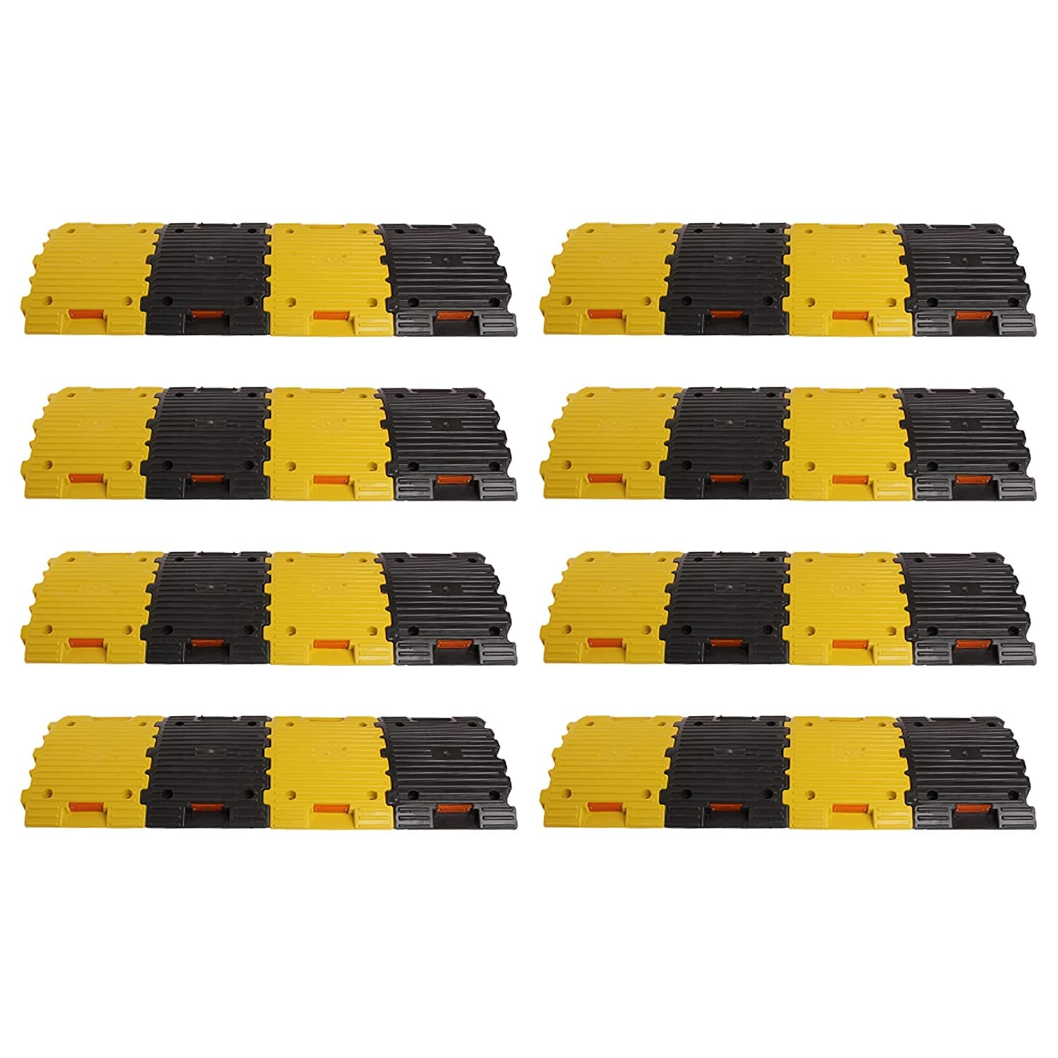 Kunplast Plastic Speed Breaker With Heavy Duty Load Capacity, 10 Mtr, 50MM, Black and Yellow Speed Hump (20X Yellow - 20X Black) Kunplast