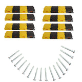 Kunplast High-Performance Plastic Speed Breaker with Load Capacity, 1 Meters, 50mm, Black and Yellow Traffic Control (16 Yellow Sections, 16 Black Sections, Includes Nails) Amazon