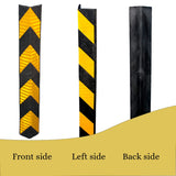 Kunplast 100mm Parking Safety Pillar Guard, Rubber Corner L Shaped Guard with Yellow Reflective Tapes for High Visibility Set of 10 Kunplast