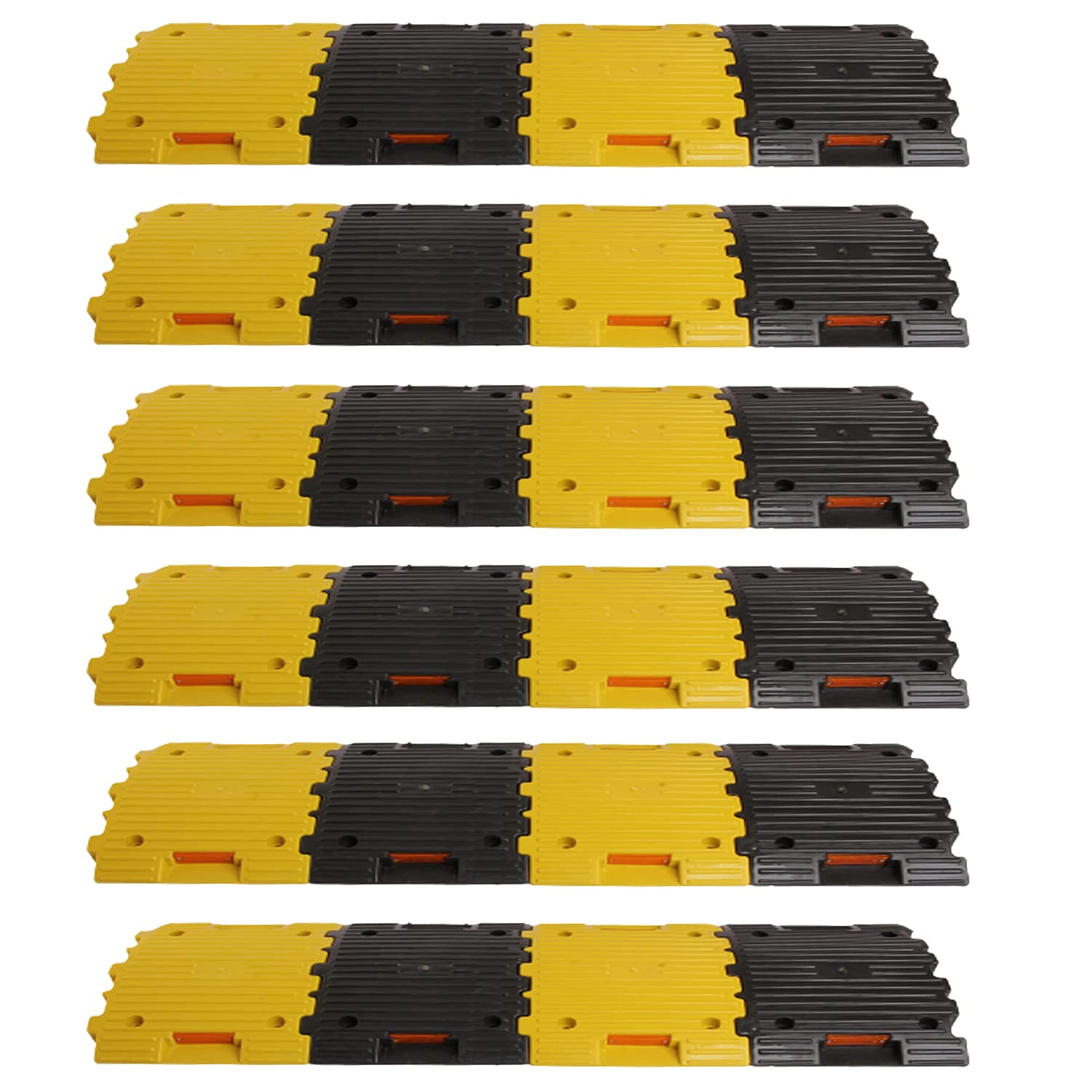 Kunplast Plastic Speed Breaker With Heavy Duty Load Capacity, 10 Mtr, 50MM, Black and Yellow Speed Hump (20X Yellow - 20X Black) Kunplast