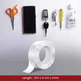 Double Sided Tape 3m x 3 Cm, Heavy Duty, Transparent IVY Grip Tape, Removable Traceless Mounting Best Suited for Wall Tape, Kitchen, Home Dcor & DIY Kunplast