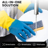 Heavy Duty Rubber Hand gloves - (X-Large, Multicolor) for Dishwashing, gardening, kitchen cleaning Kunplast