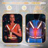 LED Reflective Vest - USB Rechargeable Running Gear Night Light up Vest Safety Gear Adjustable Elastic Night Running LED VEST Kunplast