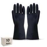 Heavy Duty Rubber Hand gloves - (X-Large, Black) for Dishwashing, gardening, kitchen cleaning Kunplast