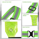 LED Reflective Vest - USB Rechargeable Running Gear Night Light up Vest Safety Gear Adjustable Elastic Night Running LED VEST Kunplast