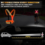 LED Reflective Vest - USB Rechargeable Running Gear Night Light up Vest Safety Gear Adjustable Elastic Night Running LED VEST Kunplast
