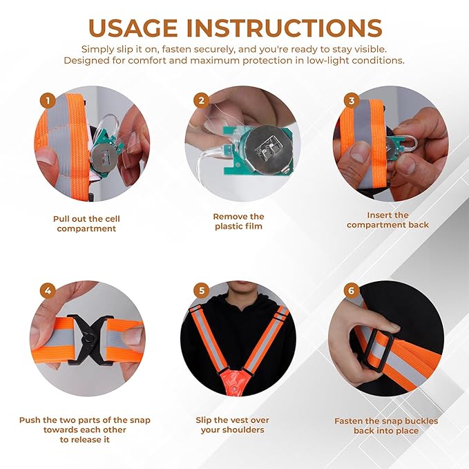 LED Reflective Vest - USB Rechargeable Running Gear Night Light up Vest Safety Gear Adjustable Elastic Night Running LED VEST Kunplast