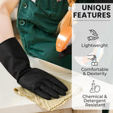 Heavy Duty Rubber Hand gloves - (X-Large, Black) for Dishwashing, gardening, kitchen cleaning Kunplast