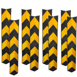 Kunplast 100mm Parking Safety Pillar Guard, Rubber Corner L Shaped Guard with Yellow Reflective Tapes for High Visibility Set of 10 Kunplast