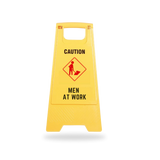 PP Material Caution Men At Work Sign Board, Two Side Floor Sign Board, Size (62 X 30 Cm) Kunplast