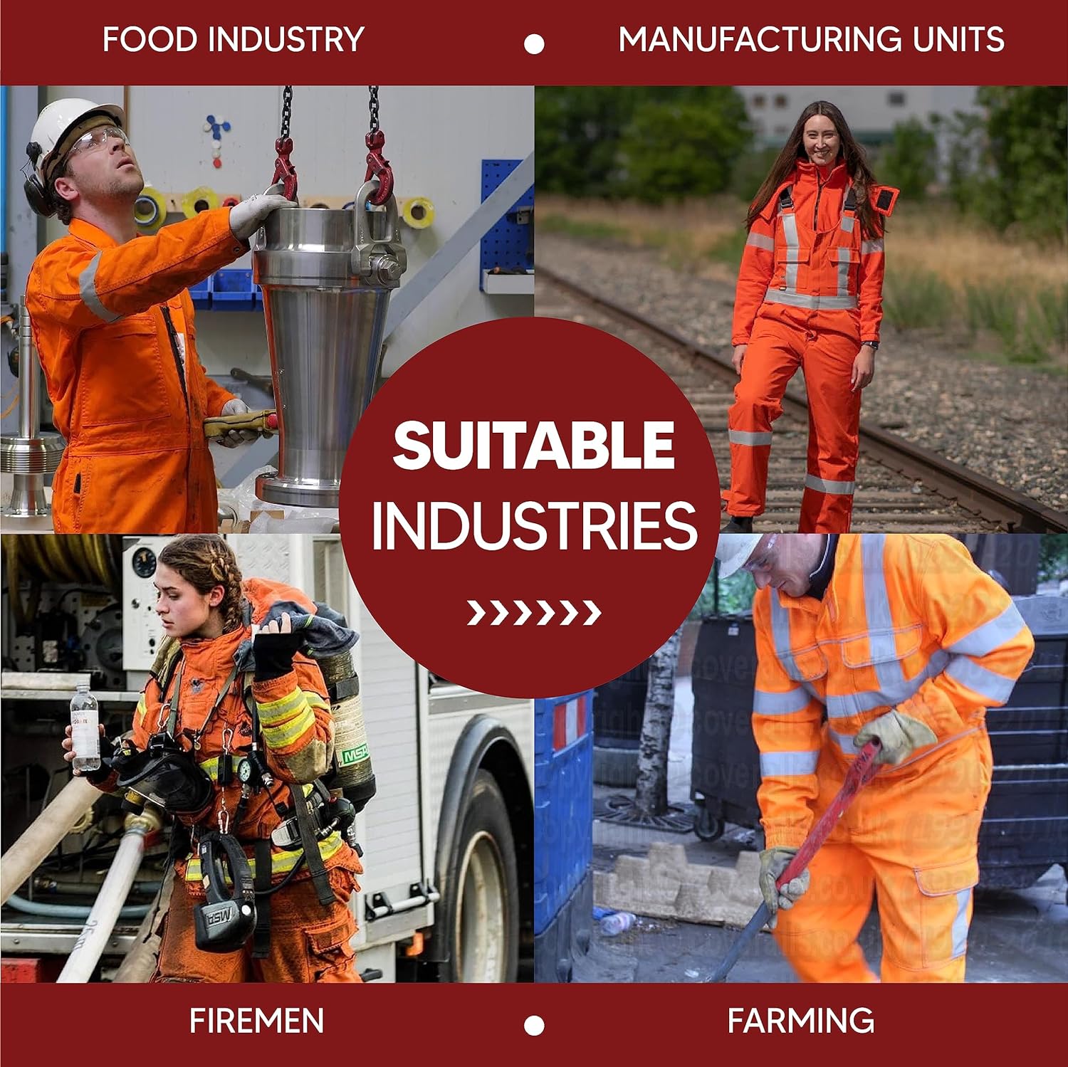 100% Cotton Boiler Suit with Multiple Pockets | Workwear Suit with Reflective Tape, Unisex Coveralls for Industrial & Protective Use Kunplast