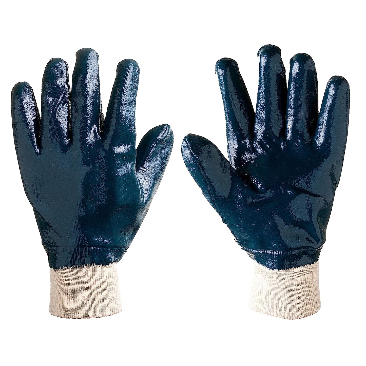 Industrial Safety Gloves Anti-Cut ( Fully Coated Open Cuff ) for Finger and Hand Protection, Heat Resistant, Cut Proof, Water Resistant, PVC Coated Polyester Hand Gloves Kunplast