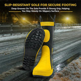 Steel Toe Fire Safety Gumboot - Yellow | Anti-Slip & Anti-Puncture Sole Fire Boots for Men| High Temperature Rubber Industrial Work Fire Gumboots for Construction, Firefighters Kunplast