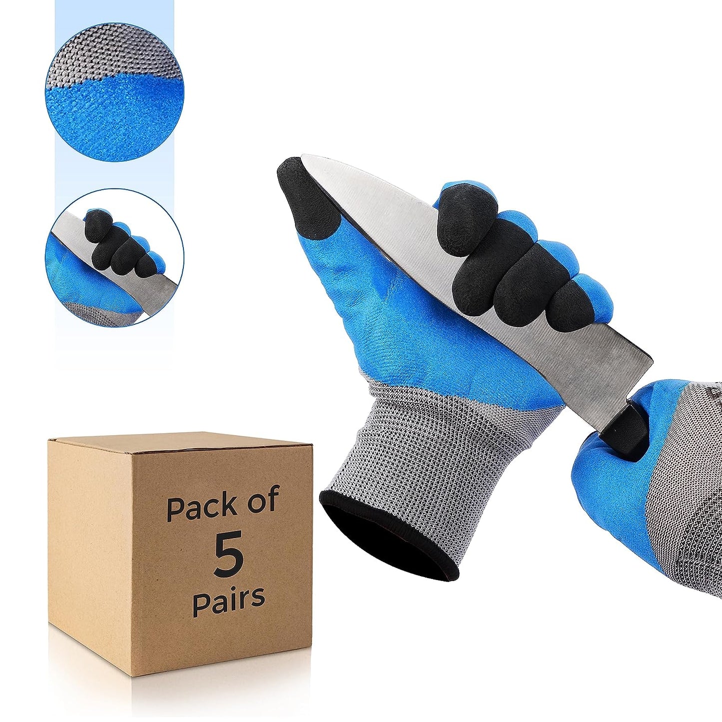 Nylon Nitrile Half Coated (Back Also) Industrial Safety Hand Gloves, Anti-Cut, Cut Resistant, Heat Resistant, Industrial Use, For Finger and Hand Protection Kunplast