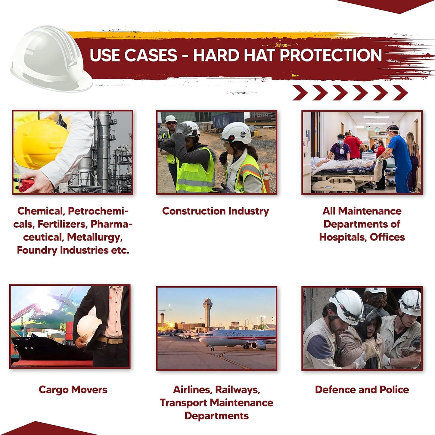 Nape Type Adjustment Safety Helmet, Construction Helmet, Protection for Outdoor Work Head Safety Hat Kunplast