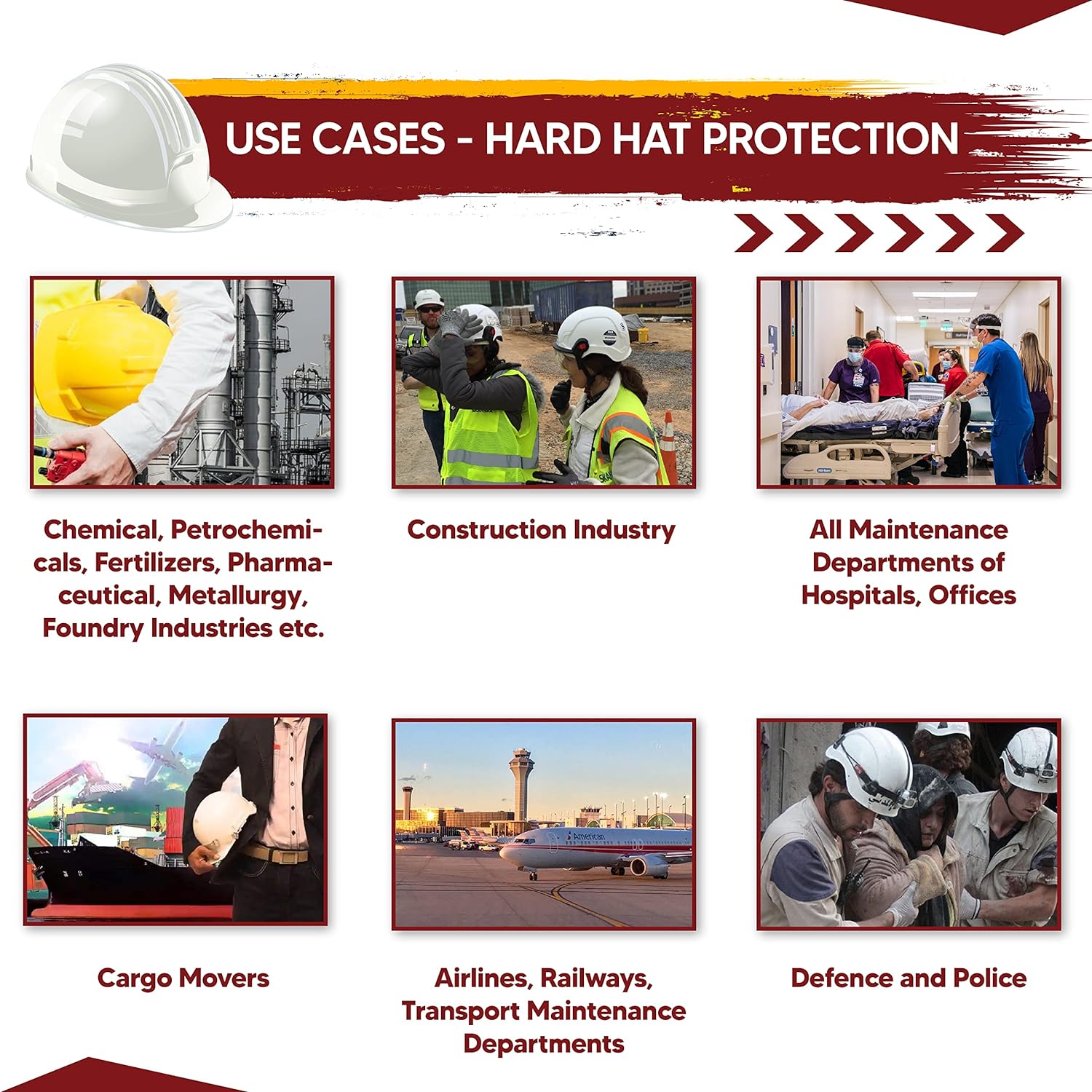 Nape Type Adjustment Safety Helmet, Construction Helmet, Protection for Outdoor Work Head Safety Hat Kunplast