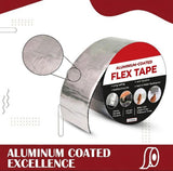 Aluminium Coated Flex Tape (10 CM x 2.5 M) Super Strong Waterproof Solution For Water Leakages, Premium Sealing & Repairs Kunplast