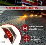 Aluminium Material Solar Stud with Greater Visibility Than 800mtr (Silver and Red) for Road Safety Kunplast