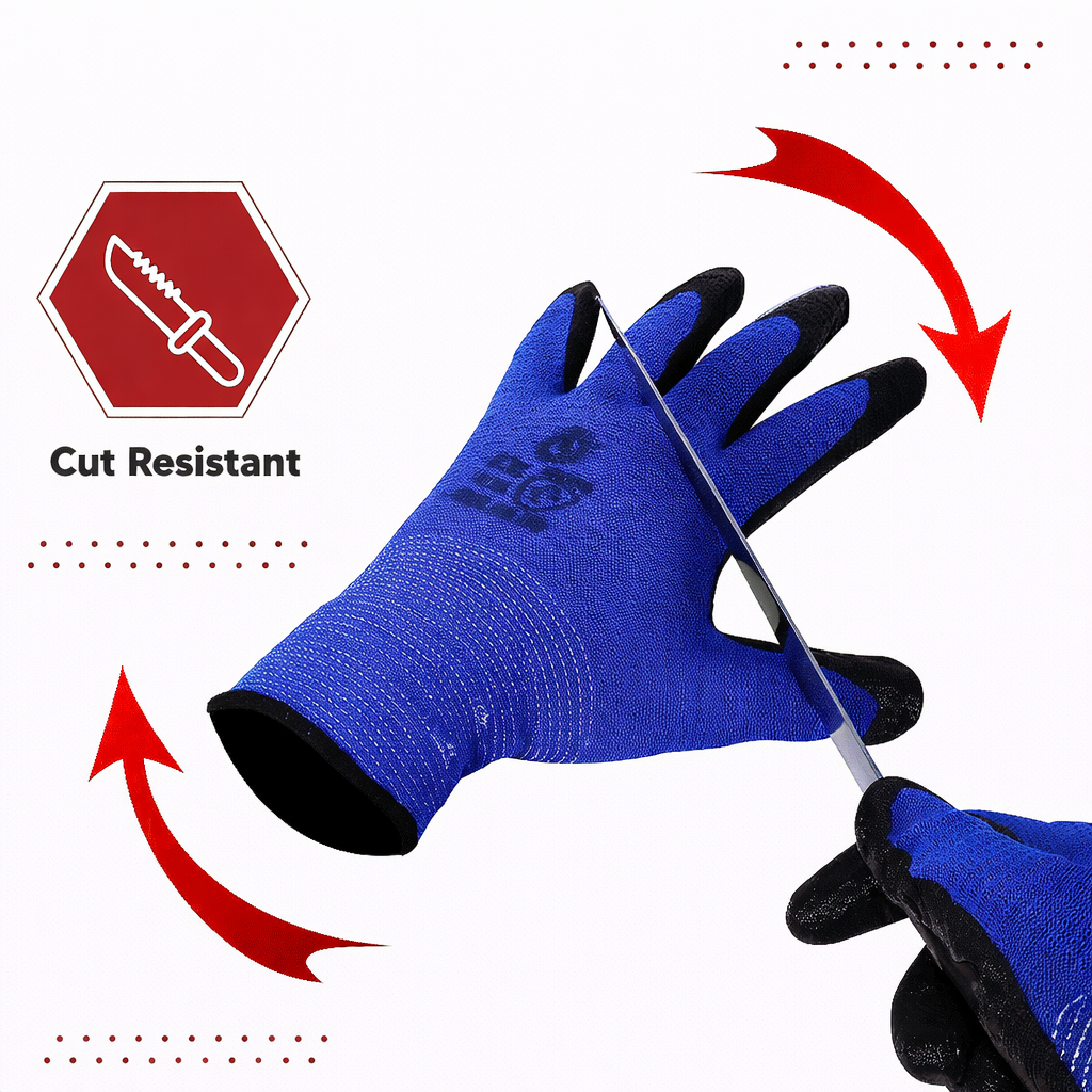 Nylon Nitrile Coated Industrial Safety Hand Gloves Anti-Cut, Cut Resistant, Heat Resistant, Industrial Use, For Finger and Hand Protection Kunplast