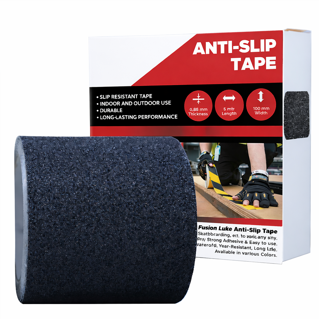 Anti Skid/Anti Slip Tape (5Mtr X100mm) Fall Resistant With PET Material | For Slippery Floors, Staircase, Ramps, Indoor, Outdoor Use Kunplast