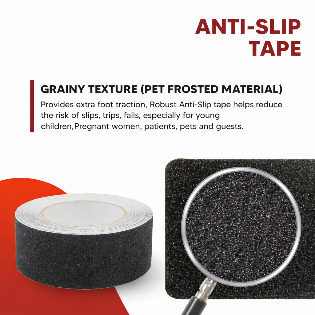 Anti Skid/Anti Slip Tape (5Mtr X100mm) Fall Resistant With PET Material | For Slippery Floors, Staircase, Ramps, Indoor, Outdoor Use Kunplast