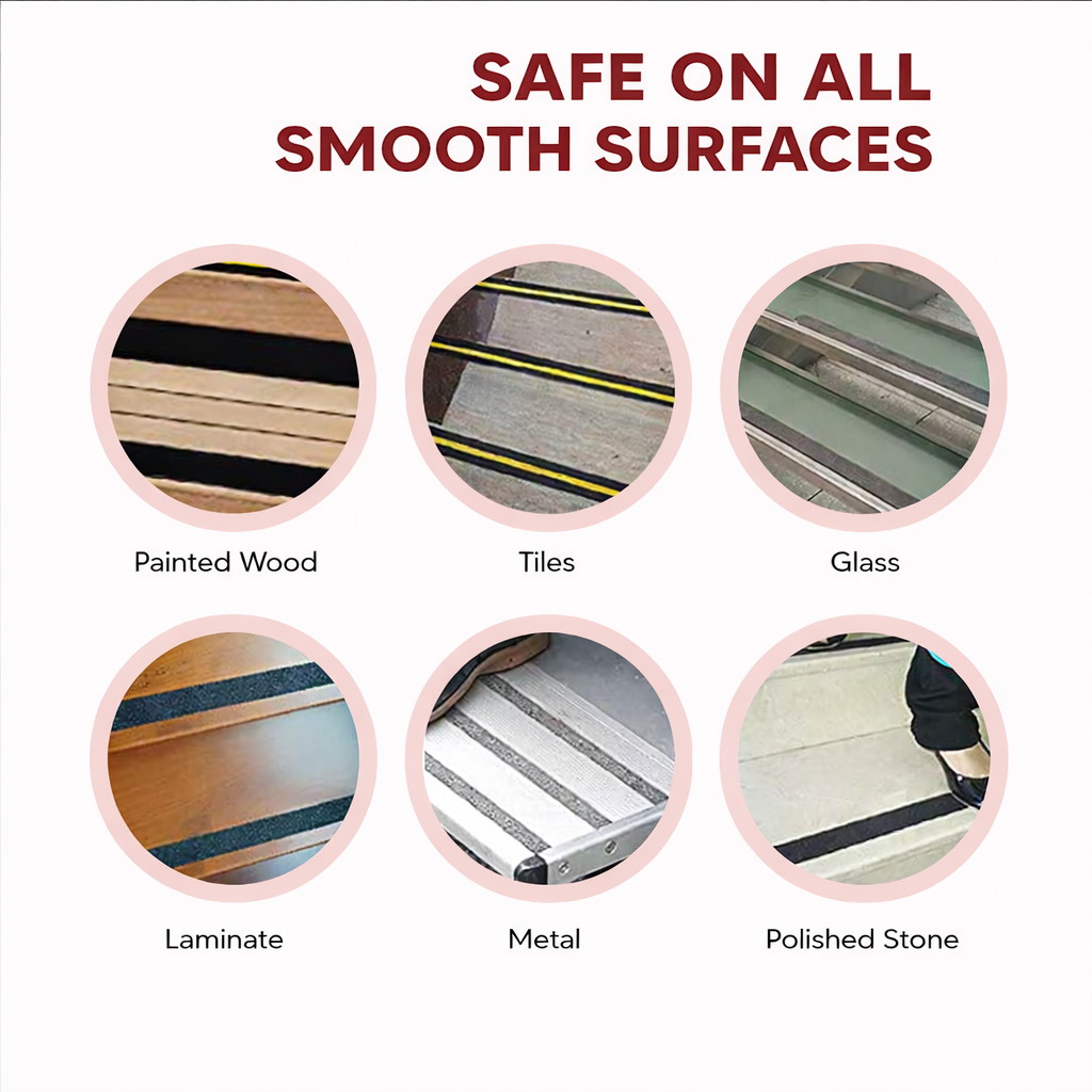 Anti Skid/Anti Slip Tape (5Mtr X100mm) Fall Resistant With PET Material | For Slippery Floors, Staircase, Ramps, Indoor, Outdoor Use Kunplast