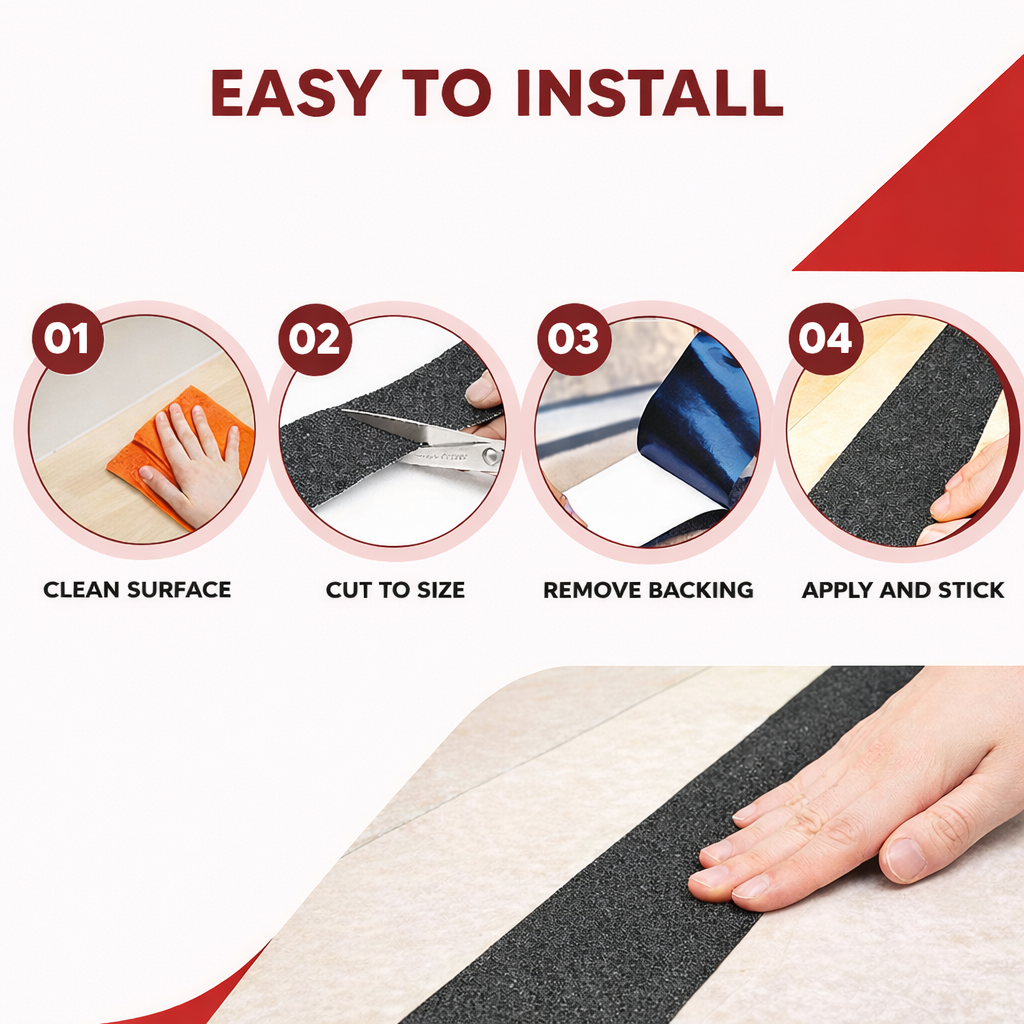 Anti Skid/Anti Slip Tape (5Mtr X100mm) Fall Resistant With PET Material | For Slippery Floors, Staircase, Ramps, Indoor, Outdoor Use Kunplast