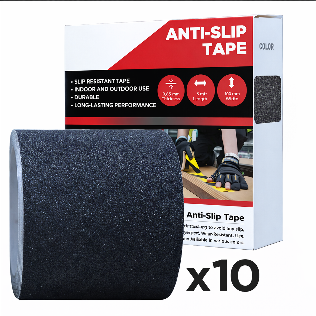 Anti Skid/Anti Slip Tape (5Mtr X100mm) Fall Resistant With PET Material | For Slippery Floors, Staircase, Ramps, Indoor, Outdoor Use Kunplast