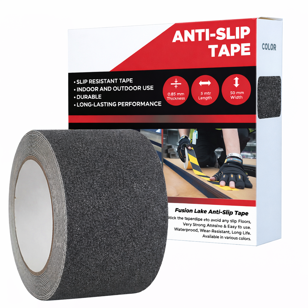 Anti Skid/Anti Slip (5mtr X 50mm) Fall Resistant with PET Material Used For Slippery Floors, Staircase, Ramps, Indoor, Outdoor Use Kunplast