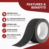 Anti Skid/Anti Slip (18mtr X50mm) Fall Resistant with PET Material and Solvent Acrylic Adhesive Tape for Slippery Floors, Staircase, Ramps, Indoor, Outdoor Use Kunplast
