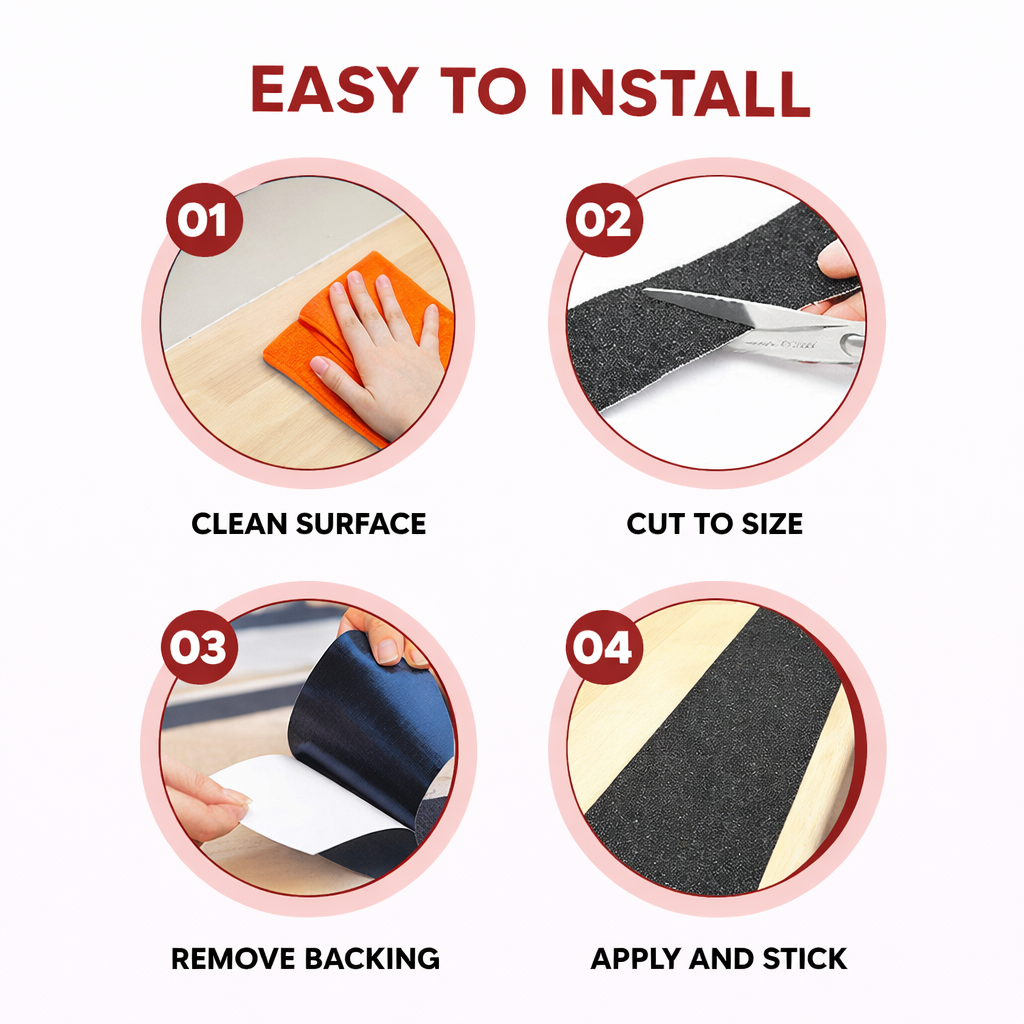 Anti Skid/Anti Slip (18mtr X50mm) Fall Resistant with PET Material and Solvent Acrylic Adhesive Tape for Slippery Floors, Staircase, Ramps, Indoor, Outdoor Use Kunplast