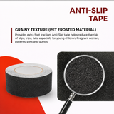 Anti Skid/Anti Slip (18mtr X50mm) Fall Resistant with PET Material and Solvent Acrylic Adhesive Tape for Slippery Floors, Staircase, Ramps, Indoor, Outdoor Use Kunplast