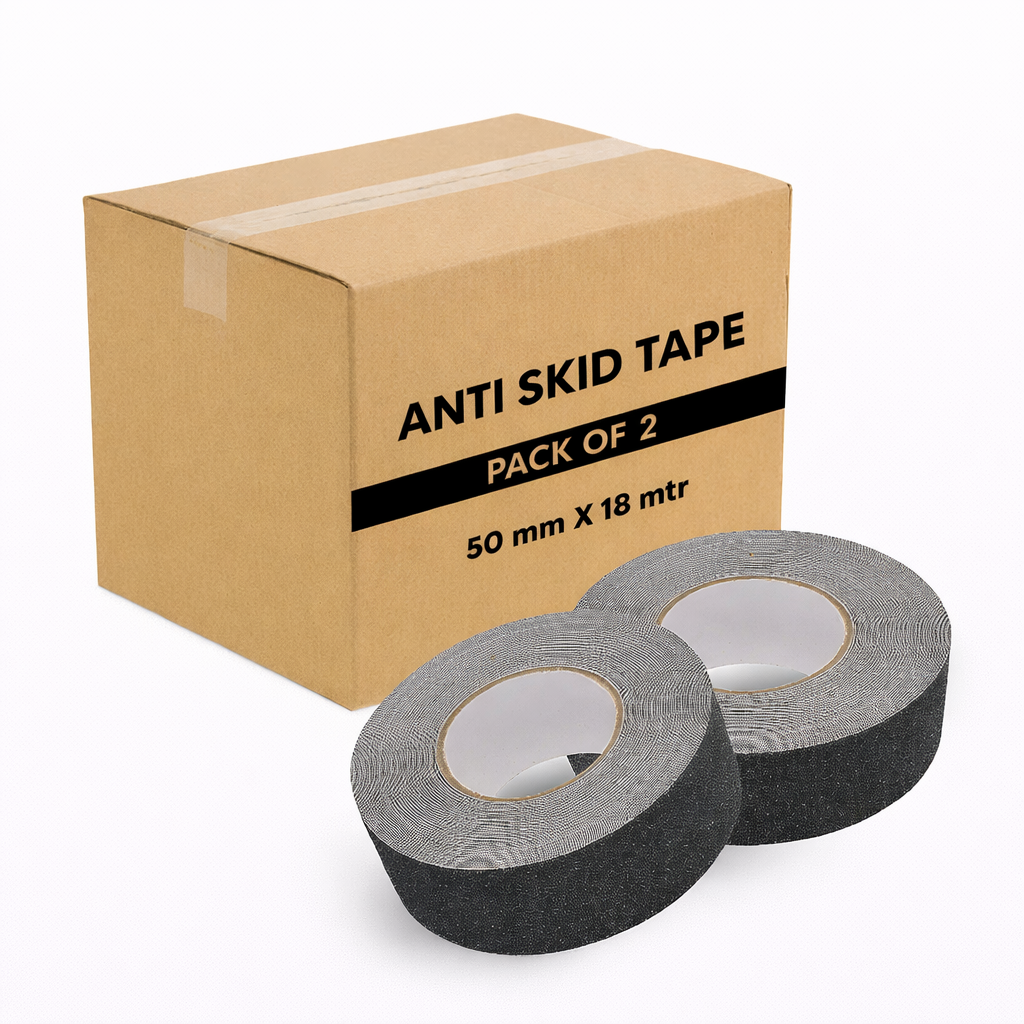 Anti Skid/Anti Slip (18mtr X50mm) Fall Resistant with PET Material and Solvent Acrylic Adhesive Tape for Slippery Floors, Staircase, Ramps, Indoor, Outdoor Use Kunplast
