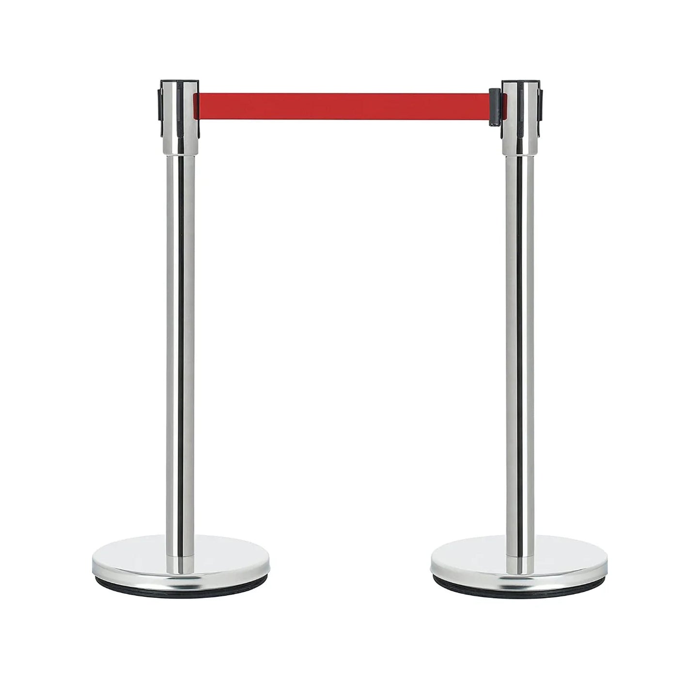 Stainless Steel Silver Queue Manager, Assorted Color Belt, 900 mm Pillar, 2 pole with Expandable 3mtr stanchion Kunplast